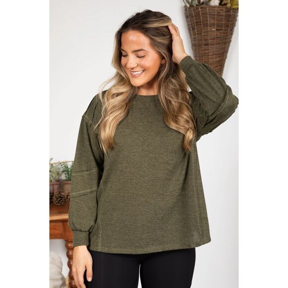 Andree by Unit NWT size 3X HACCI rust/ wine long sleeve top PLUS size - Picture 3 of 7